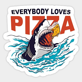 Everybody Loves Pizza | Shark Eating Last Slice Sticker